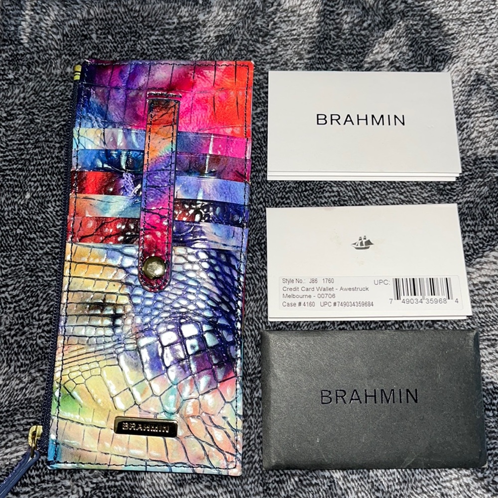 NWOB authentic Brahmin leather wallet in “Melbourne/Awestruck.